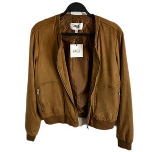Jack By BB Dakota Womens Medium Faux Suede Bomber Jacket New With Tags Zip Up